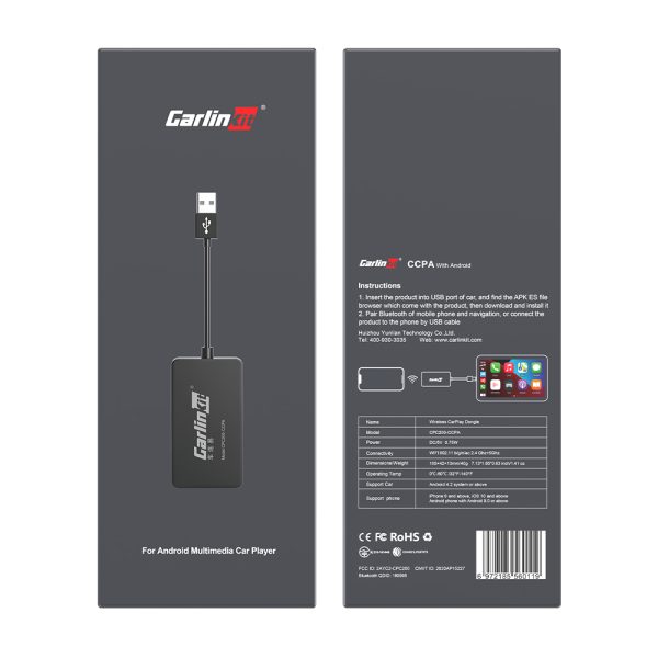 Carlinkit-CCPA draadloze carplay en draadloze Android auto adapter,Geschikt voor aftermarket Android 5.0 radio,bedraad to draadloos,Installeer autokit apk op uw auto voordat u koopt
