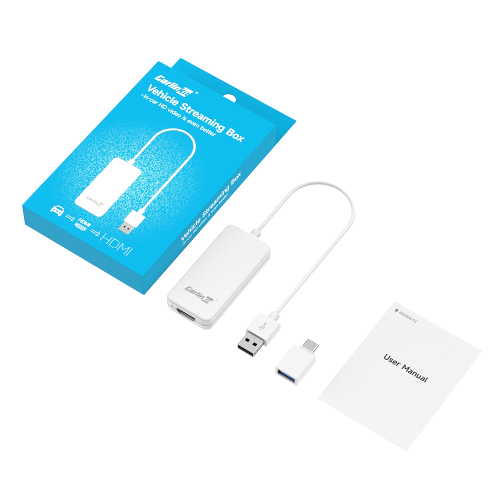 333 Carlinkit 6.0 CarPlay Draadloze Adapter met HDMI - Zet bedrade CarPlay om naar draadloze Car 4K HD-video-uitvoer dongle Ondersteuning TV Streaming Stick Entertainment Bekijk films, shows en live tv in 1080p, 60pfs, spelconsoles, laptops. - Afbeelding 3