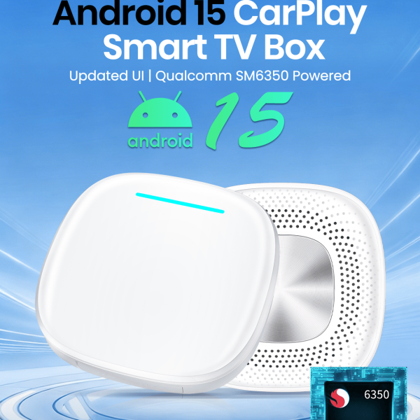 Max Ultra AI Box – Qualcomm 8-core QCM6350, Android 15, 8 GB RAM + 128 GB ROM, 5G LTE, multimedia-adapter voor gesplitst scherm
